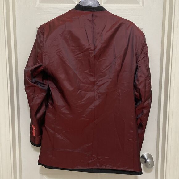 Haggar Enterprise 38R 3 Button Black Pinstripe 2 Pc Suit 32 X 32 Pleated Pants - Picture 11 of 16